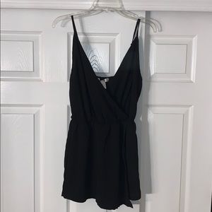 Black wrap front romper!